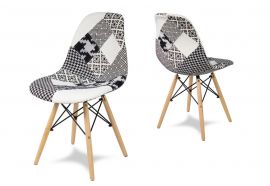 Dizajnová stolička Enorm patchwork + nohy buk model 2019