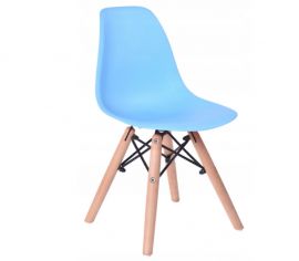 Dizajnová stolička Enorm pre deti modrá + nohy buk