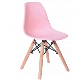 Dizajnová stolička Enorm pre deti ružová + nohy buk