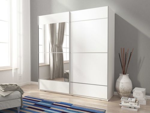 Kúpte si Šatníková skriňa s posuvnými dverami ALEXA III biela + zrkadlá 150 x 214 x 63 za skvelú cenu.