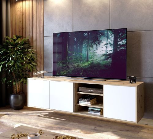 Kúpte si TV STOLÍK ALWIN DUB ARTISAN BIELY 156 cm za skvelú cenu.